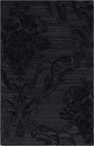 Vista 3 de SAFAVIEH Jardin Collection - Alfombra de área de 5 x 8 pies, color negro, lana hecha a mano, ideal para zonas de alto tráfico en sala de estar
