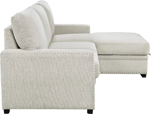 Vista 11 de Lexicon Sofá cama seccional moderno de mediados de siglo con diván de almacenamiento, sofá seccional extraíble, sofá seccional para sala de estar