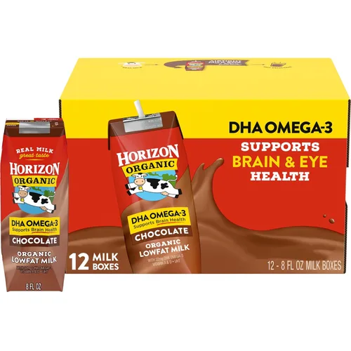 Vista 17 de Horizon Organic Cajas de leche bajas en grasa, fresa, 8 onzas, paquete de 6 8g Protein per Serving, 1% Lowfat, USDA Organic, No Refrigeration