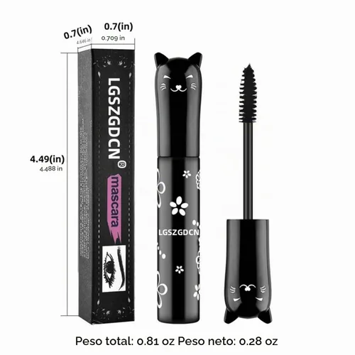 Vista 6 de Máscara de pestañas negras para maquillaje líquido, extensiones de ojos, impermeables, hipoalergénicas, de secado rápido, pestañas alargadoras