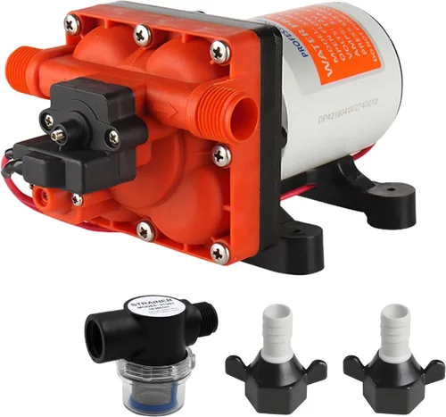 Vista 16 de RV/Marina bomba de cebado automático nueva 12 voltios DC/12 V, diafragma de agua dulce 35 PSI