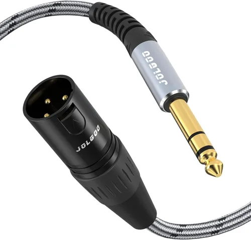 Vista 7 de JOLGOO Cable adaptador TRS a XLR macho de 1/4 de pulgada, enchufe TRS equilibrado de 0.250 in a macho XLR de 3 pines, cable de micrófono TRS macho
