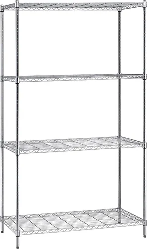 Vista 67 de Quantum Storage Systems kit para principiantes para unidad de librero de 4 niveles, de 54 pulgadas de alto, en alambre, con acabado en cromado