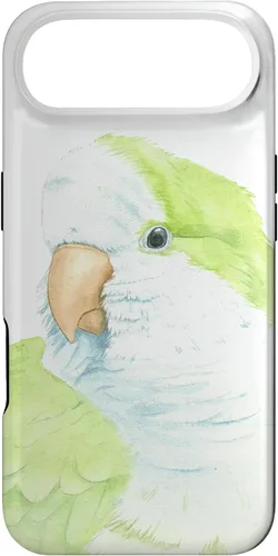 Vista 26 de iPhone 12 Pro Max monje perico quaker acuarela loro retrato caso