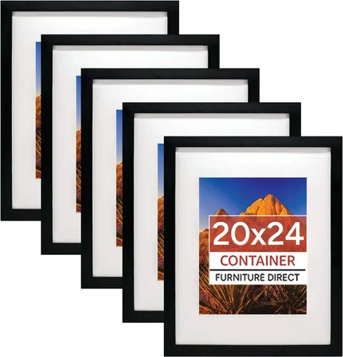 Vista 32 de Container Furniture Direct Marcos de fotos colgantes de 11 x 14 pulgadas para pared con plexiglás y doble colgador de montaje para formatos Negro