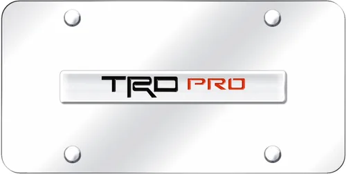 Vista 4 de Au-TOMOTIVE GOLD Placa de matrícula con logotipo dual para Toyota TRD Pro (negro)
