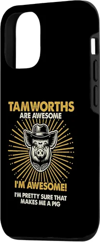 Vista 2 de iPhone 15 Pig Dad Mom Awesome - Farmer Breeder Tamworths Case