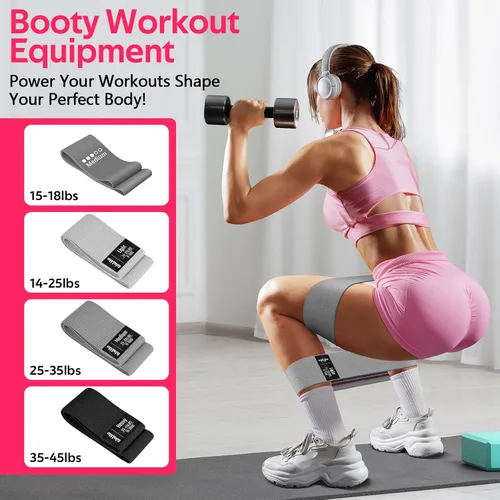 Vista 3 de WALITO Kit de Pilates para el Hogar para Mujeres, Juego de Anillo de Pilates con Círculo Mágico, Bandas de Resistencia, Bandas de Ejercicio Figura
