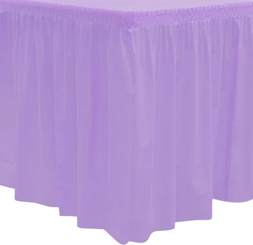 Vista 35 de Party Essentials Falda de mesa de plástico desechable resistente, 1 unidad, 29 pulgadas de ancho x 14 pies (168 pulgadas) de largo, amarillo
