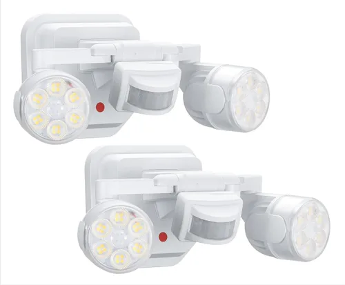 Vista 15 de OREiN Luz de seguridad con sensor de movimiento para exteriores, luz LED reflectora de doble cabeza ajustable, 3 modos