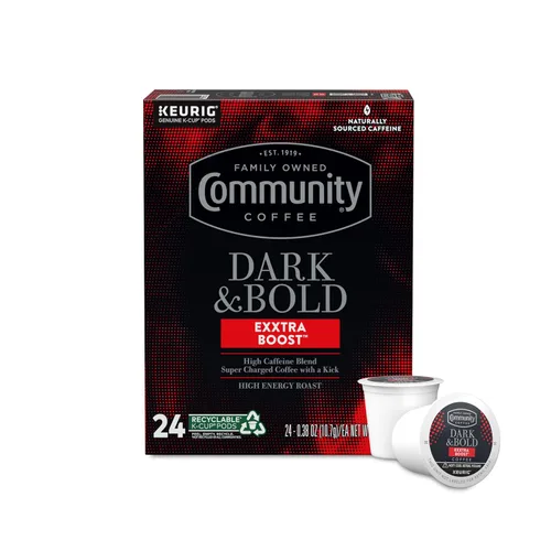 Vista 24 de Community Coffee Dark & Bold Espresso Roast - 12 cápsulas de café tostado extra oscuro, compatible con cafeteras Keurig 2.0 K-Cup, 12