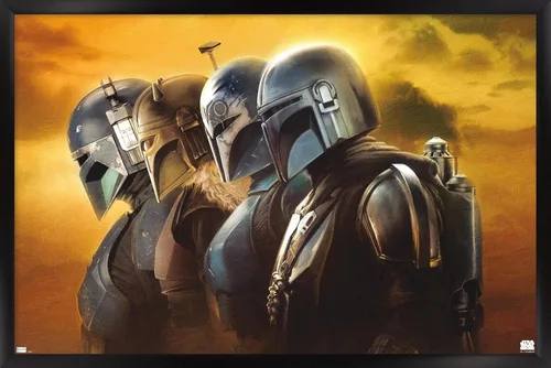Vista 8 de Trends International Star Wars: The Mandalorian Season 3 - Póster de pared de cascos, 22.37 x 34.00 pulgadas, versión enmarcada en blanco