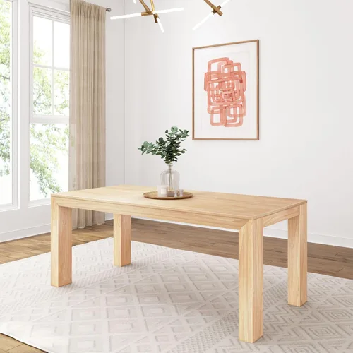 Vista 16 de Plank+Beam Mesa de comedor de 48 pulgadas, mesa de cocina de madera maciza de 48 pulgadas, mesa de comedor rectangular para comedor, oficina