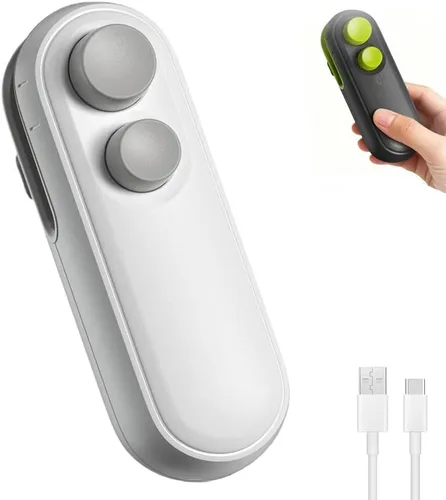 Vista 2 de Sellador de Bolsas Mini, 2026 Uograde USB Recargable 2 en 1 Sellador de Bolsas de Alimentos Mini con Cortador y Imán, Máquina Reselladora Portátil