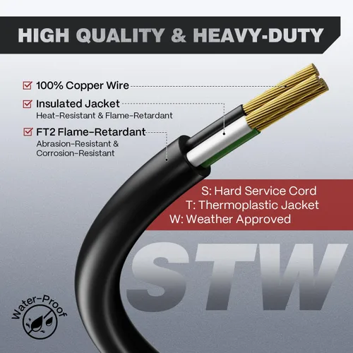 Vista 3 de ARCCAPTAIN Cable de extensión de soldador de 30 amperios, 20 pies