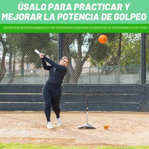Vista 2 de GoSports Paquete de 6 bolas de softball de entrenamiento con peso de 3.82 pulgadas, entrenamiento de golpear y lanzar para todos los niveles