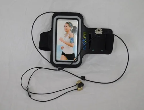 Vista 4 de Mixxfit - Funda ajustable para brazalete, color negro, compatible con Android Google y iPhone de 6.5 x 4 pulgadas