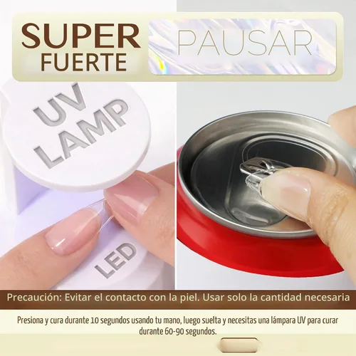 Vista 3 de UNA GELLA Pegamento de uñas de gel 6 en 1 para puntas de uñas transparentes