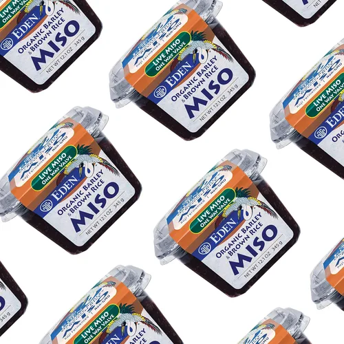 Vista 6 de Eden Pasta de miso orgánica de cebada y arroz integral, Mugi y Genmai, cultura viva, rica en Umami, fabricada en Japón, 12.1 oz (345 g)