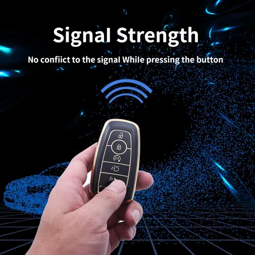 Vista 4 de Funda para llavero Ford, compatible con Ford Fusion F150 F250 F350 F450 F550 Edge Explorer Smart Key Premium Soft TPU Anti-polvo Protección completa