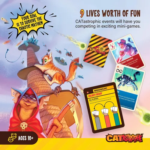 Vista 8 de CATastrophe Un Juego de 9 Vidas El Juego de Mesa Perfecto para la Noche Familiar y Amantes de los Gatos A partir de 10 años 2-6 Jugadores