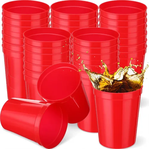 Vista 39 de Yungyan Paquete de 12 vasos de plástico reutilizables de 16 onzas, 4
