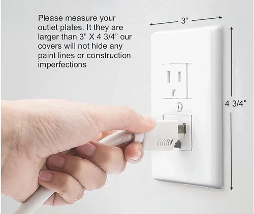 Vista 3 de Safety Innovations Cubiertas de enchufe de cierre automático a prueba de bebés – (solo para salidas de tornillo central), una alternativa a