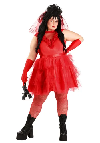 Vista 2 de Disfraz Vestido de Novia Roja Fantasmal Talla Plus para Mujer Multicolor