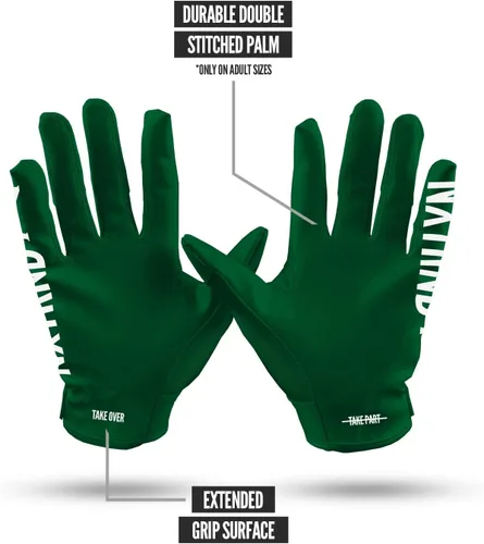 Vista 4 de Nxtrnd G1 Men's Football Gloves, Adult Sticky Receiver Gloves Verde oscuro