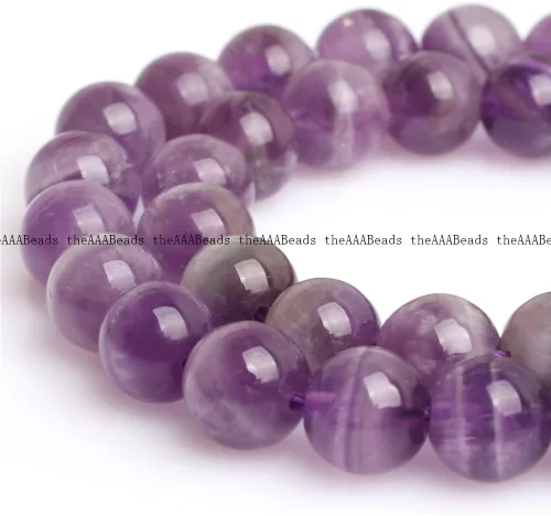 Vista 2 de JOE FOREMAN Cuentas de amatista para hacer joyas, piedras preciosas naturales, semipreciosas, 0.315 in, redondas, color mixto, 15 pulgadas, Piedra