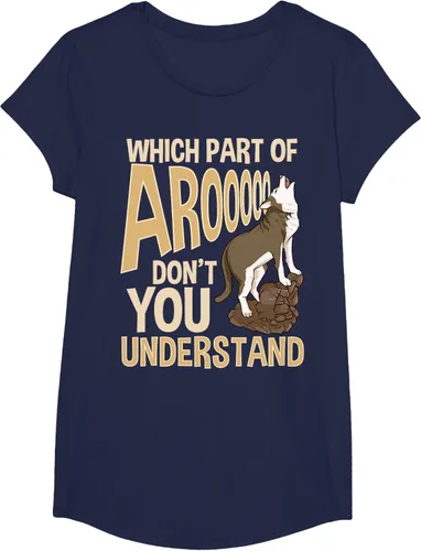 Vista 27 de What Part Of Aroooo Don't You Understand Husky - Camiseta para perro, Negro, S