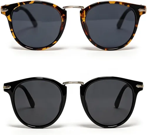 Vista 9 de VISOONE Classic Round Sunglasses for Women Men