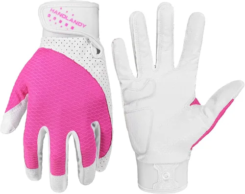 Vista 8 de HANDLANDY Guantes de bateo de béisbol para adultos y jóvenes, guantes de bateo de sóftbol con agarre transpirable para hombres, niños y niñas