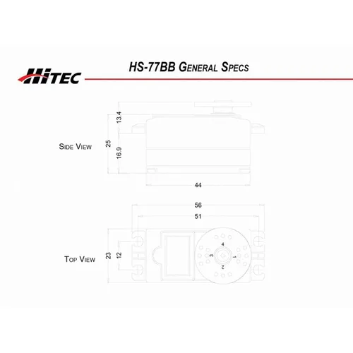 Vista 3 de Hitec RCD 31077S HS-77BB Servo BB de perfil bajo