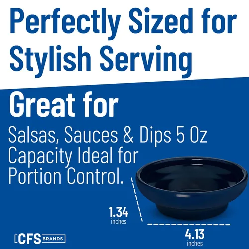 Vista 5 de Carlisle FoodService Products 087560 Melamine Salsa Dish, 5 oz. Capacity, Cobalt Blue (Case of 48)