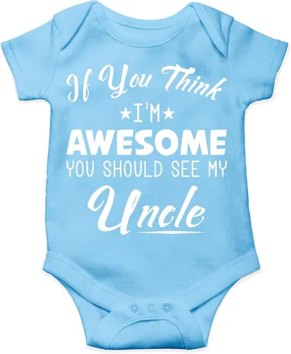 Vista 17 de AW Fashions If You Think, I'm Awesome You Should See My Uncle - Body para bebé recién nacido