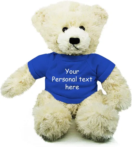 Vista 7 de Plushland Oso de peluche Brandon crema de 12 pulgadas, regalo personalizado para el día de la madre, San Valentín, graduación, cumpleaños