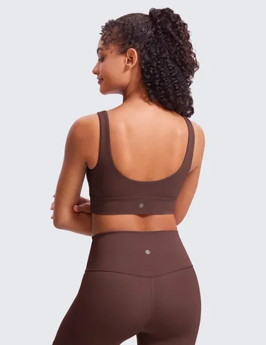 Vista 44 de CRZ YOGA Butterluxe - Brasier deportivo con espalda en U para mujer, cuello redondo, acolchado, de bajo impacto, para yoga, entrenamiento