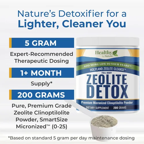 Vista 2 de HolyLand Zeolite Cleanse - Polvo de desintoxicación de zeolita (7.05 onzas, 7.05 oz) - Clinoptilolita natural activado - Micronizado 0-25