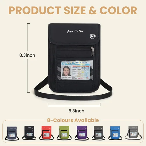 Vista 3 de Soporte para pasaporte para viajes, cartera de pasaporte RFID con diseño de ventana visual, organizador de documentos multifuncional, bolsa de viaje