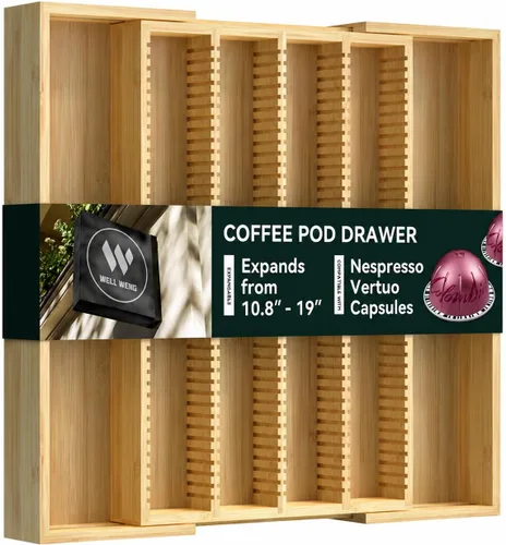 Vista 7 de Organizador de cajones de bambú para cápsulas de café Nespresso