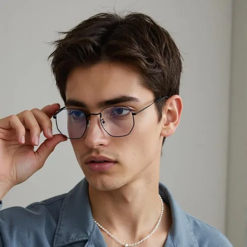 Vista 3 de Lentes hexagonales de metal con bloqueo de luz azul, antifatiga ocular para pantallas digitales, marco ligero para hombres y mujeres