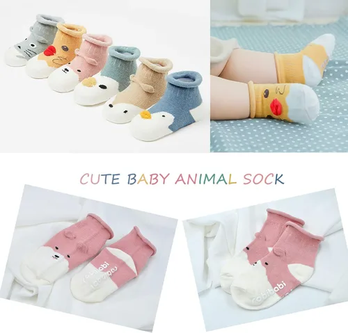 Vista 5 de Calcetines de bebé con agarre antideslizantes para niñas y niños pequeños calcetines de algodón para tobillo