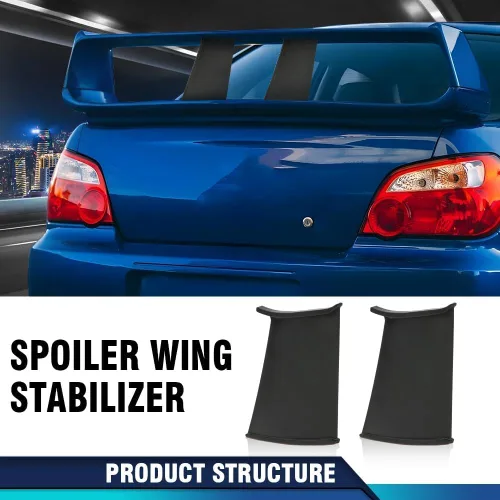 Vista 5 de PIT66 Alerón trasero con soporte rígido y estabilizador compatible con Subaru Impreza WRX STi 2002-2007, 4 piezas
