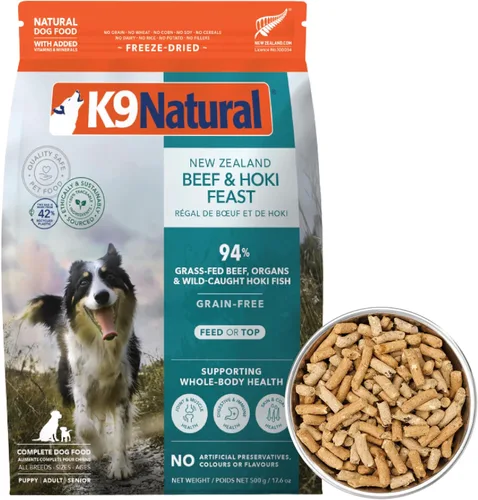 Vista 13 de K9 Natural Carne Liofilizada para Perros, Comida Completa Natural de Alta Carne o Aditivo para Comida para Perros, Carne Alimentada con Pasto