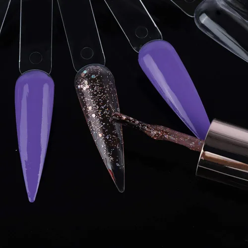 Vista 4 de 160 unidades de muestras de uñas transparentes palillos de exhibición de esmalte de uñas de aguja palillos de muestra de color con anillo de metal