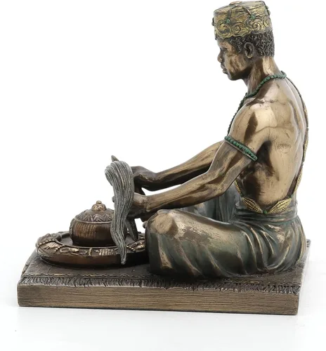 Vista 6 de Veronese Design - Estatua de dios africanos de 5 1/8 pulgadas de alto Orunla el Orisha de la Sabiduría, destino y profecía, acabado de bronce antiguo