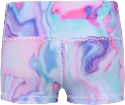 Vista 2 de Pantalones cortos de gimnasia para niñas y niñas, teñido anudado, pantalones cortos atléticos para gimnasio, yoga, correr, ropa deportiva