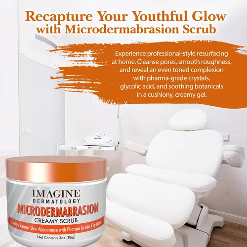 Vista 5 de Microdermabrasion - Exfoliante facial cremoso en gel y exfoliante facial con cristales de microdermoabrasión de grado clínico antienvejecimiento