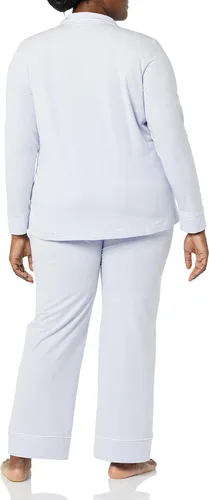 Vista 4 de Tienda Essentials Conjunto de pijama de manga larga modal de algodón para mujer (disponible en tallas grandes)